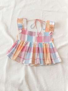 Soleia 方領格紋印花荷葉邊裝飾襯衫 - 彩色 - 查看 5