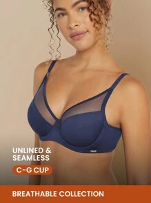 LUVLETTE Sujetador de camiseta sin relleno con varillas y escote pronunciado - Azul - Ver 2