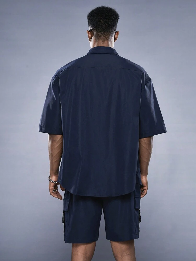 Men's Woven Casual Shirt And Shorts Set