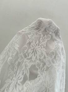 Chiquease 女士 V 领盖袖蕾丝连衣裙 - 白色 - 查看 7