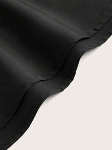 SHEIN Clasi Women's Asymmetrical Hem Shirt With Tie Belt - Black - View 3