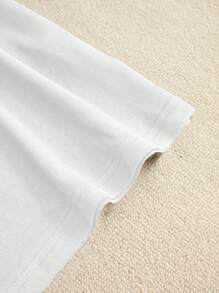 BamGleam Áo thun tay ngắn in hình trái tim ôm vừa vặn cho nữ - trắng - Xem 3