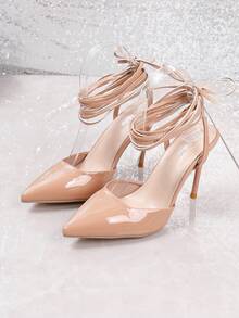 女款裸色高跟鞋,粉紅色尖頭 - 藕粉色 - 查看 3