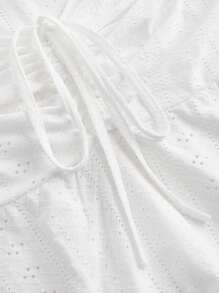 SHEIN EZwear 白色針織加大尺碼女士褶皺背心上衣