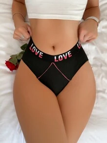 EasyFave Damen Triangle Briefs mit Sport-Taillenband mit Jacquard Buchstabenmuster