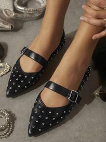 SHUZIA Ladies' Flat Shoes - Black - View 2