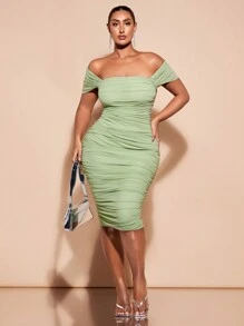 SHEIN BAE Vestido verde de talla grande para el Día de San Patricio, vestido primaveral económico, vestido de verano de estilo pastel para la playa, vestido de mujer de verano largo para la playa