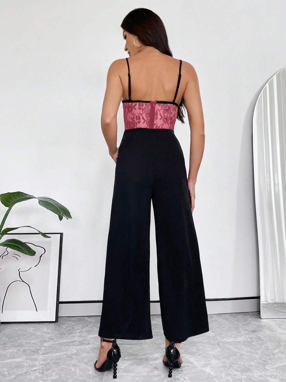Lace Splicing Cami Jumpsuit For Women