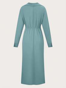 Chiquease 深v領長袖劈擦設計洋裝