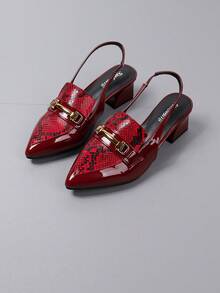 Của phụ nữ Đỏ  Dày Gót chân Giày đế bệt - Màu Đỏ Sâu - Xem 6