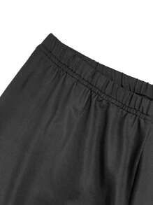 SHEIN LUNE Của phụ nữ Eo đàn hồi Cỏ ba lá Mẫu Xà cạp - màu đen - Xem 6