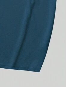 Manfinity Homme Men's Plus Size Letter Print Short Sleeve T-Shirt Blue T Shirt Menblue T Shirt