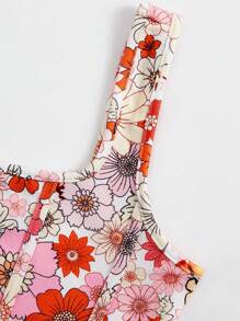 Soleia Phong cách nghỉ dưỡng Áo ba lỗ viền in hoa bất đối xứng - Nhiều màu - Xem 4