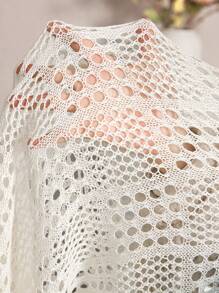 Chiquease Robe En Maille À Mailles Creuses De Couleur Unie
