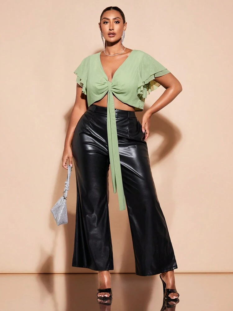 Plus St Patrick Green Green Top Flowy Top Spring Break Ruffle Top Summer Tops