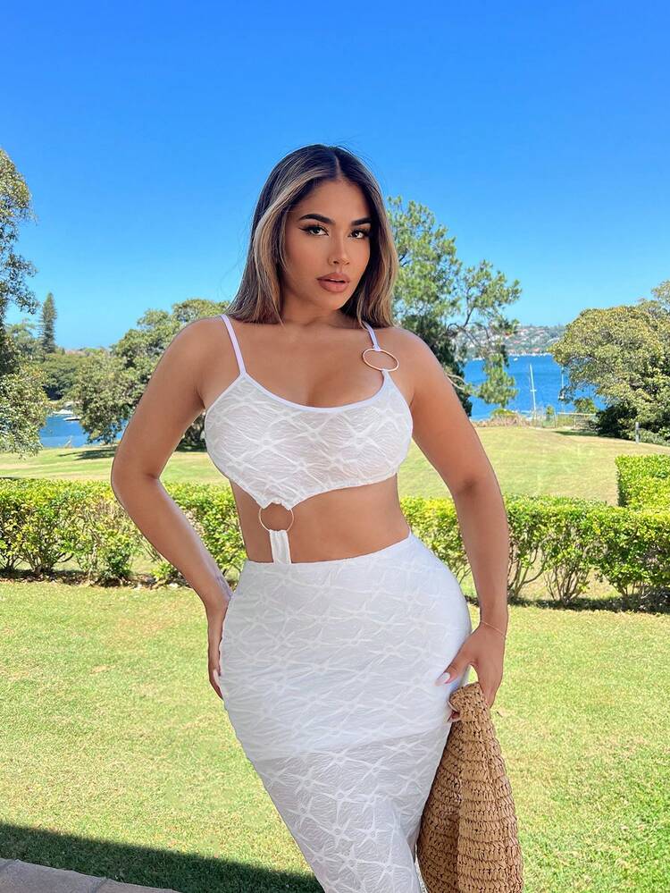 Women's Holiday Spaghetti Strap Dress, Summer Bohemian White Party Dress With Open Back