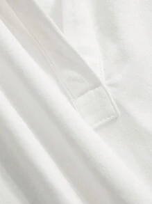 Dazy-Less Của phụ nữ Thường xuyên Vai Thon gọn Cổ áo Polo Áo thun Với In thư - trắng - Xem 8