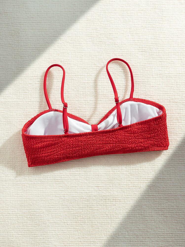 Holiday Ruffled Thin Strap Bikini Top Summer