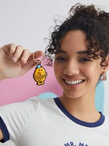 Mr Men Little Miss X SHEIN 3入組可愛的包包掛飾鑰匙圈,適用於禮物 - 彩色 - 查看 4