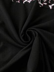 SHEIN LUNE Áo thun họa tiết da báo khối màu cỡ lớn, họa tiết da báo, áo phông nữ, cho mùa hè - Nhiều màu - Xem 3