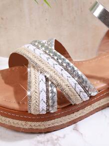 SHUZIA Women's Wedge High Heels Platform Sandals, Suitable For Daily Wear - Silver - View 6