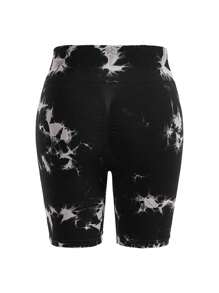 Easithlete Plus Size Tie-Dye Sports Shorts Legging Shorts - Multicolor - View 15
