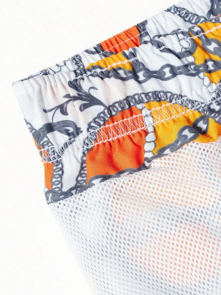 Men's Chain Print Beach Shorts