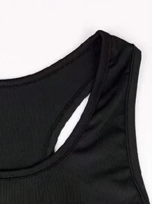 INAWLY 女士緊身無袖連身褲 - 黑色 - 查看 5