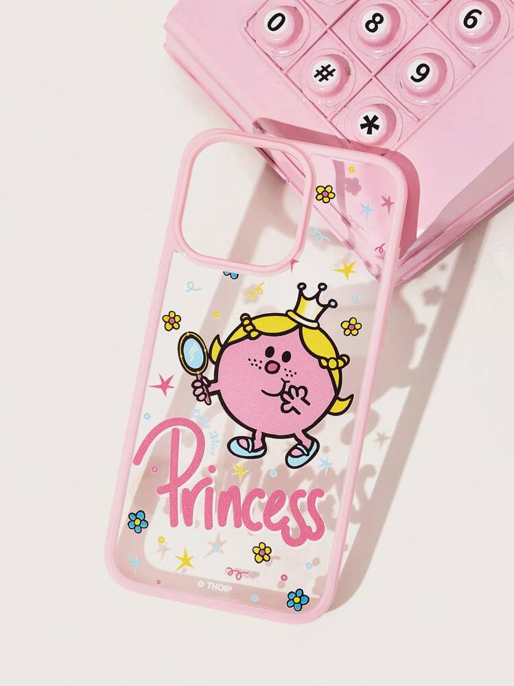 Mr Men Little Miss X SHEIN Princess Pink Border Transparent Phone Case - Clear - View 1