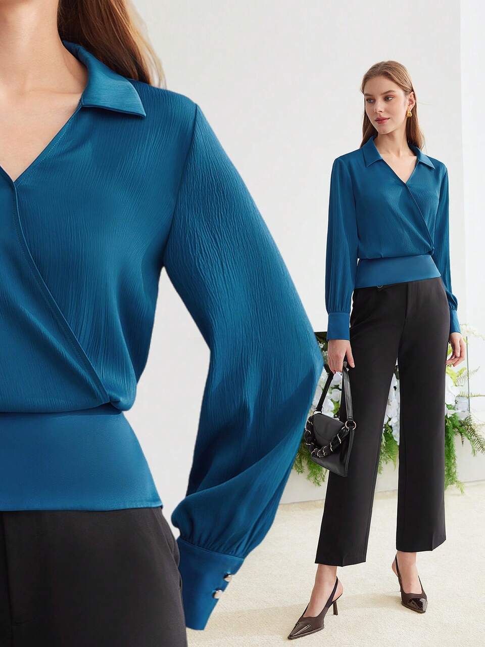 WOVEN TEXTURED BLOUSE