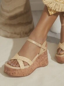 SHUZIA Women's Wedge Heel Thick Bottom Sandals
