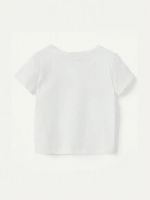 Cozy Pixies 3pcs Baby Girl Cartoon Animal Pattern Round Neck Straight Shoulder Tops Set - White - View 5