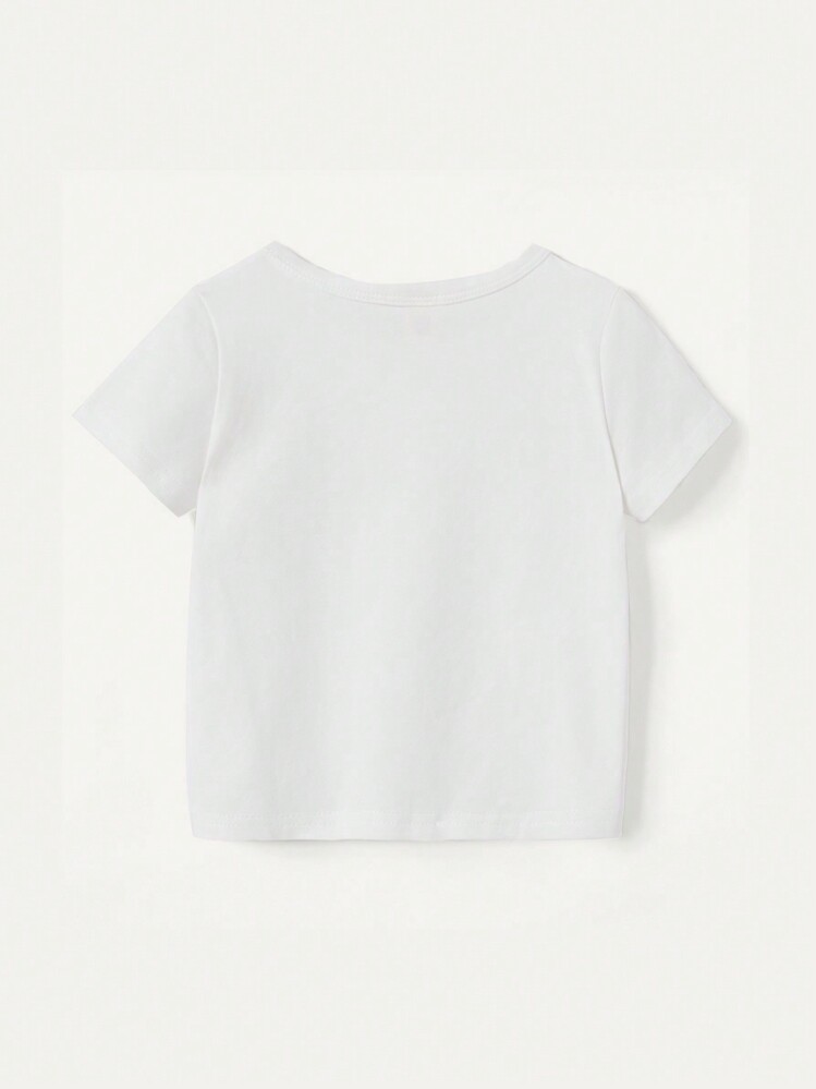 Cozy Pixies 3pcs Baby Girl Cartoon Animal Pattern Round Neck Straight Shoulder Tops Set - White - View 5