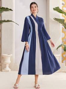 Seusyu Của phụ nữ Khối màu Eo-thắt chặt Đầm - Nhiều màu - Xem 7