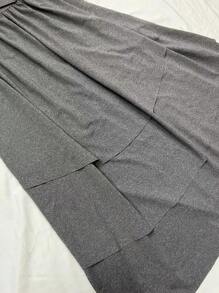 SHEIN LUNE Của phụ nữ Vòng cổ In Trái tim Đầm Với Xù Hoa Sen - Xám - Xem 5