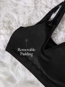 Ocili Leisure 3packExtremely Stretchy Seamless & Skin-Friendly Removable Padding Comfortable Solid Rib Bra - Multicolor - View 3