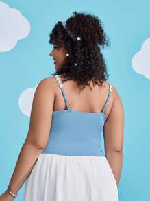 HELLO KITTY AND FRIENDS | SHEIN Plus Cartoon And Letter Graphic Appliques Cami Top - Multicolor - View 2