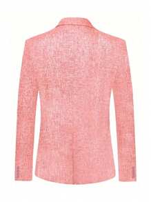 I FineLong Ngày lễ tình nhân Nam Nút đơn Chi tiết về Flap Áo vest - Màu Cam san hô - Xem 2