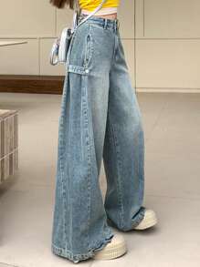 DAZY Women's Loose Wide Leg Jeans,Baggy Jeans