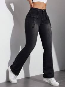 SHEIN EZwear Women's Slim Fit Flare Jeans