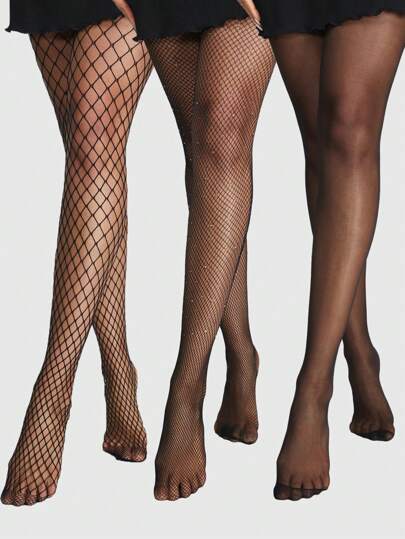 Grunge Punk 3 أزواج من جوارب النساء المخصصة ذات اللون الأسود للاستخدام على مدار السنة