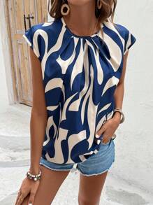 Breezaya Random Printed Pleated Casual Shirt