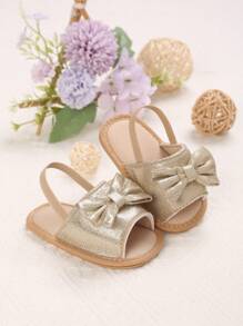 New Summer Infant 0-1 Years Old Soft Rubber Sole Anti-Slip Sandals With Bow Decor