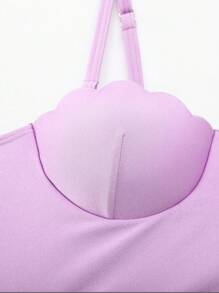 Men's Round Neck Plus Size T-Shirt With Letter Print - Purple - View 4