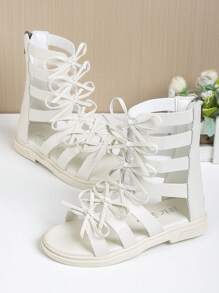 Trẻ em Bằng phẳng Bowknot Dép xăng đan - trắng - Xem 4