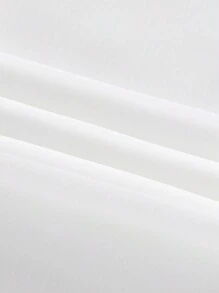 SHEIN MOD 素色荷葉邊繞頸抽褶腰洋裝 - 白色 - 查看 4