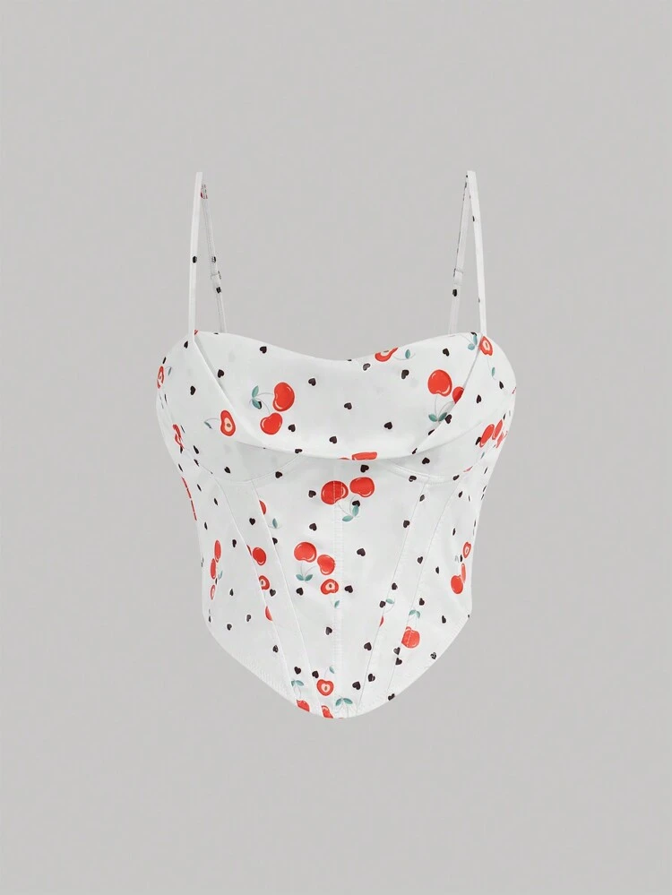 Women's Cherry Print Camisole Tank Top