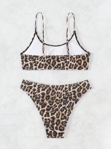 Swim Vcay Conjunto de bikini estampado de leopardo sexy para mujer 2025 para vacaciones en la playa en verano - Multicolor - Ver 6