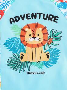 SHEIN Baby Boy Animal Pattern One-Piece Swimsuit