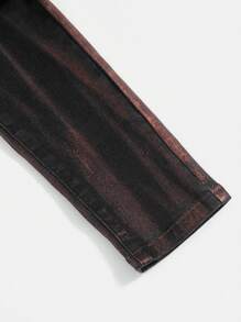 SHEIN Teen Boy Stylish Metallic Jeans, For Spring And Summer - Black - View 5